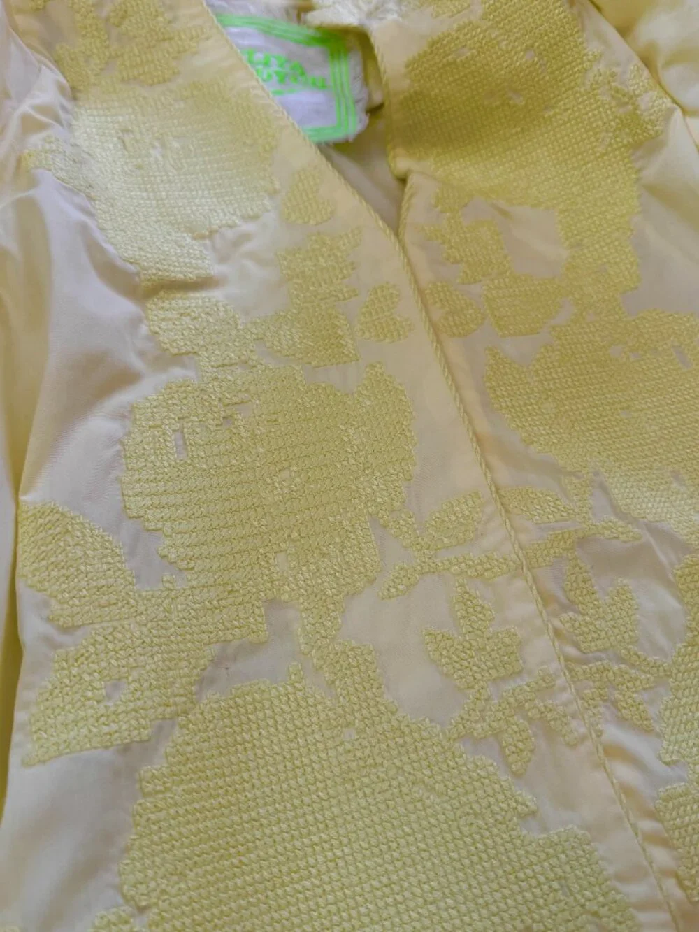 Yuliya Magdych Yellow Caftan Embroidered Roses Muslin Dress Caftan